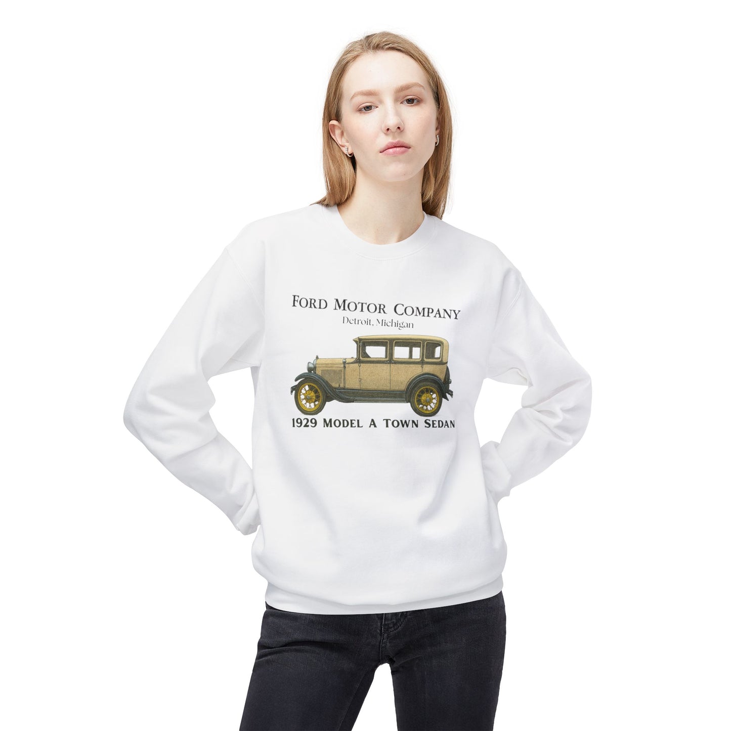 1929 Ford Model A Town Sedan Sweatshirt – Vintage Car Crewneck