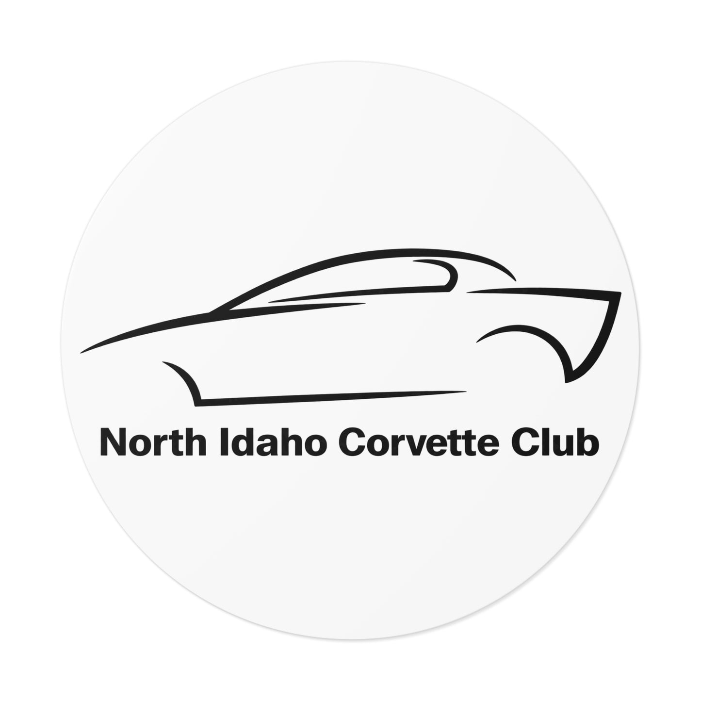North Idaho Corvette Club Round Vinyl Sticker — Car Club Decal