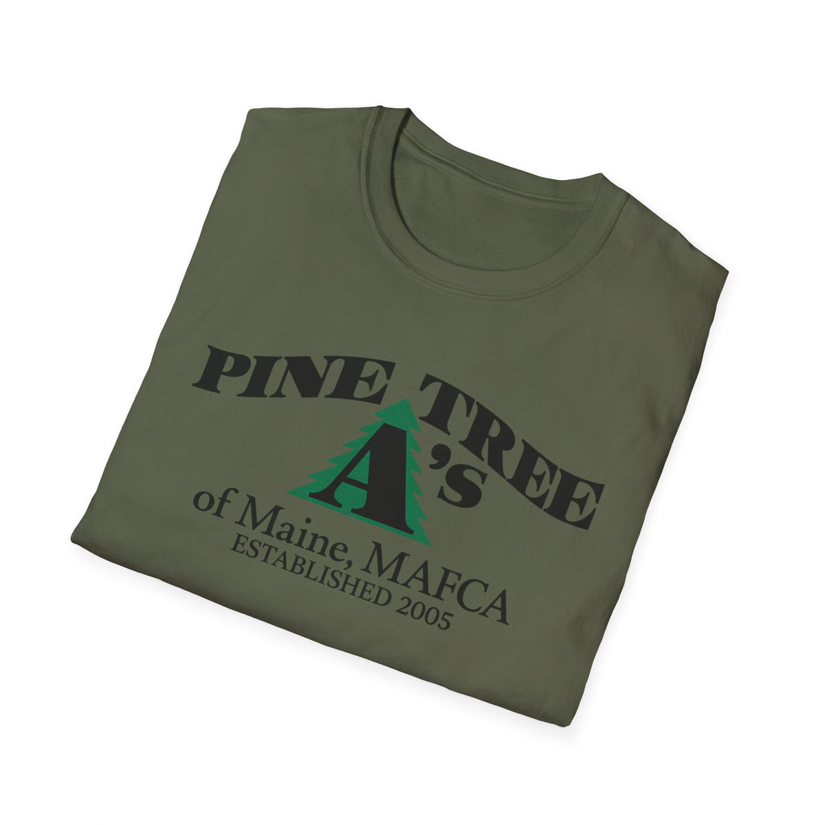 Pine Tree A's of Maine, MAFCA T-Shirt — Unisex Softstyle T-Shirt