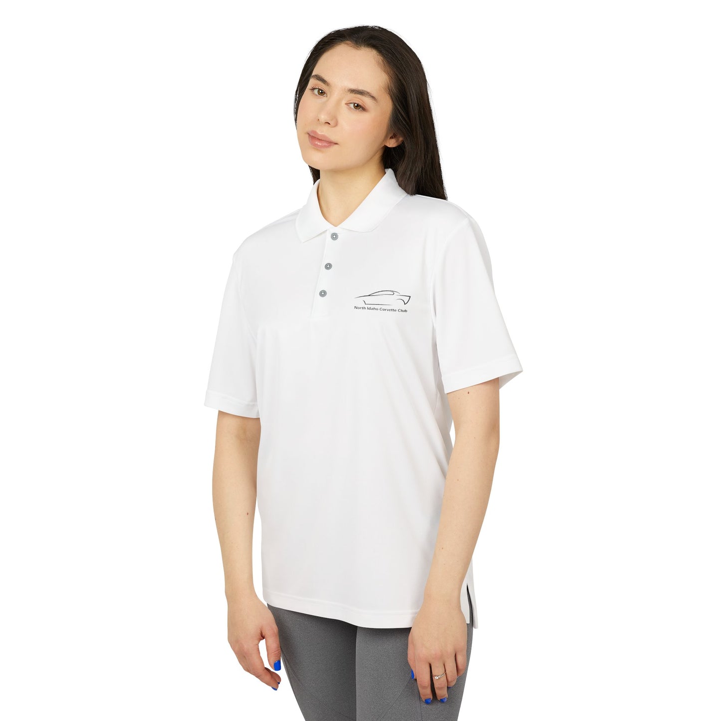 North Idaho Corvette Club Black Embroidered Polo — adidas Unisex Performance Polo