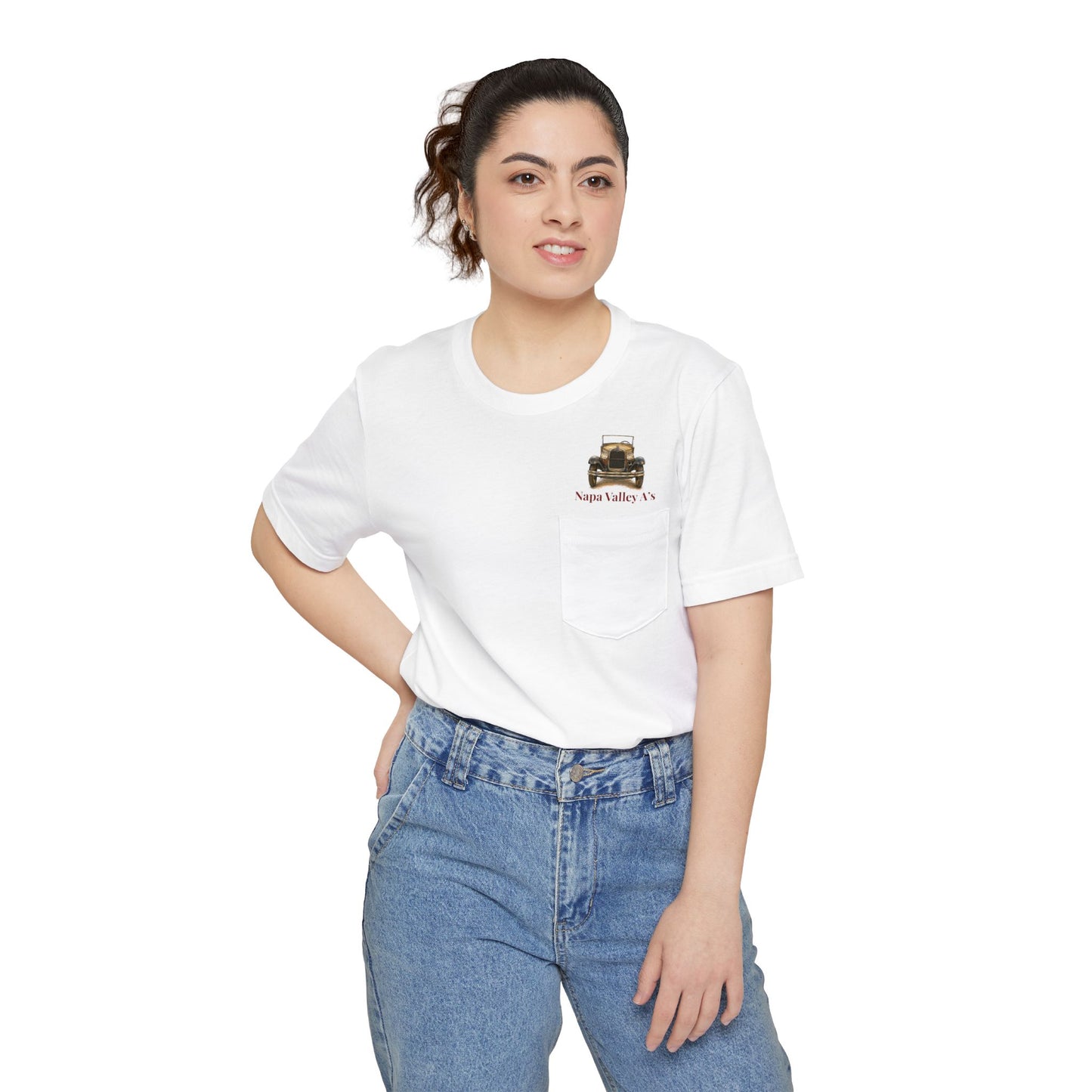 Napa Valley A's Pocket T-Shirt — Small Front Logo and Large Back Logo