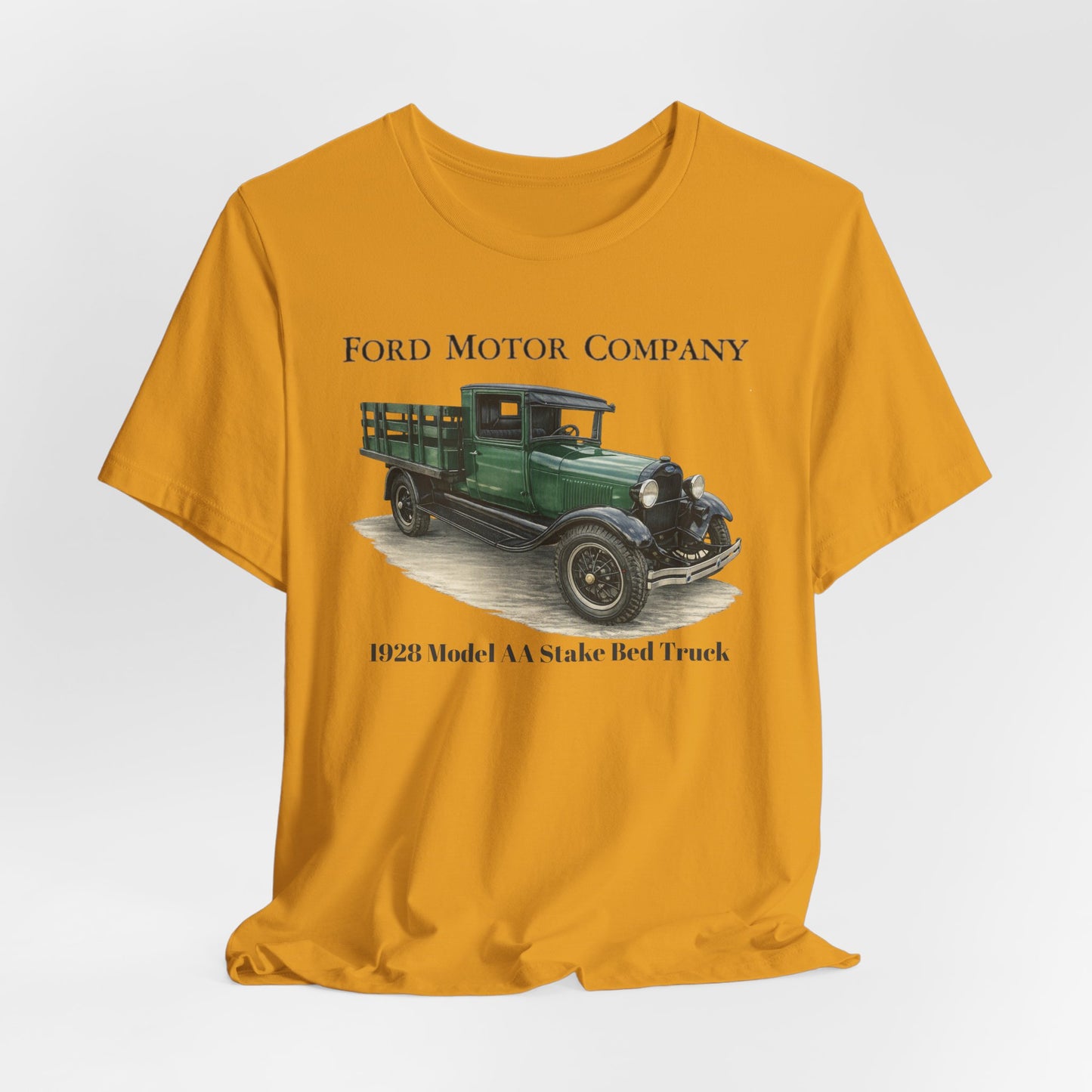 1928 Ford Model AA Stake Bed Truck T-Shirt —  Unisex Jersey Short Sleeve Tee