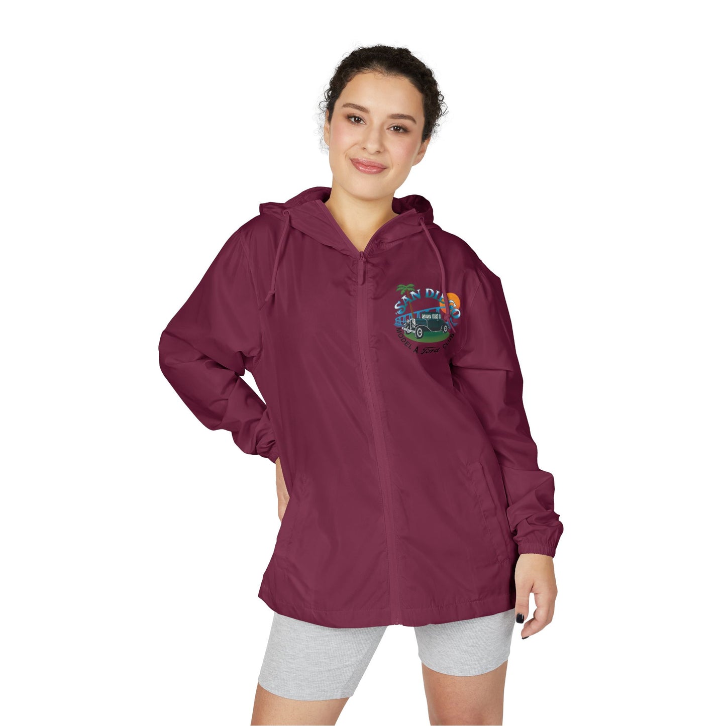 San Diego Model A Ford Club Windbreaker Jacket — Front and Back Logos