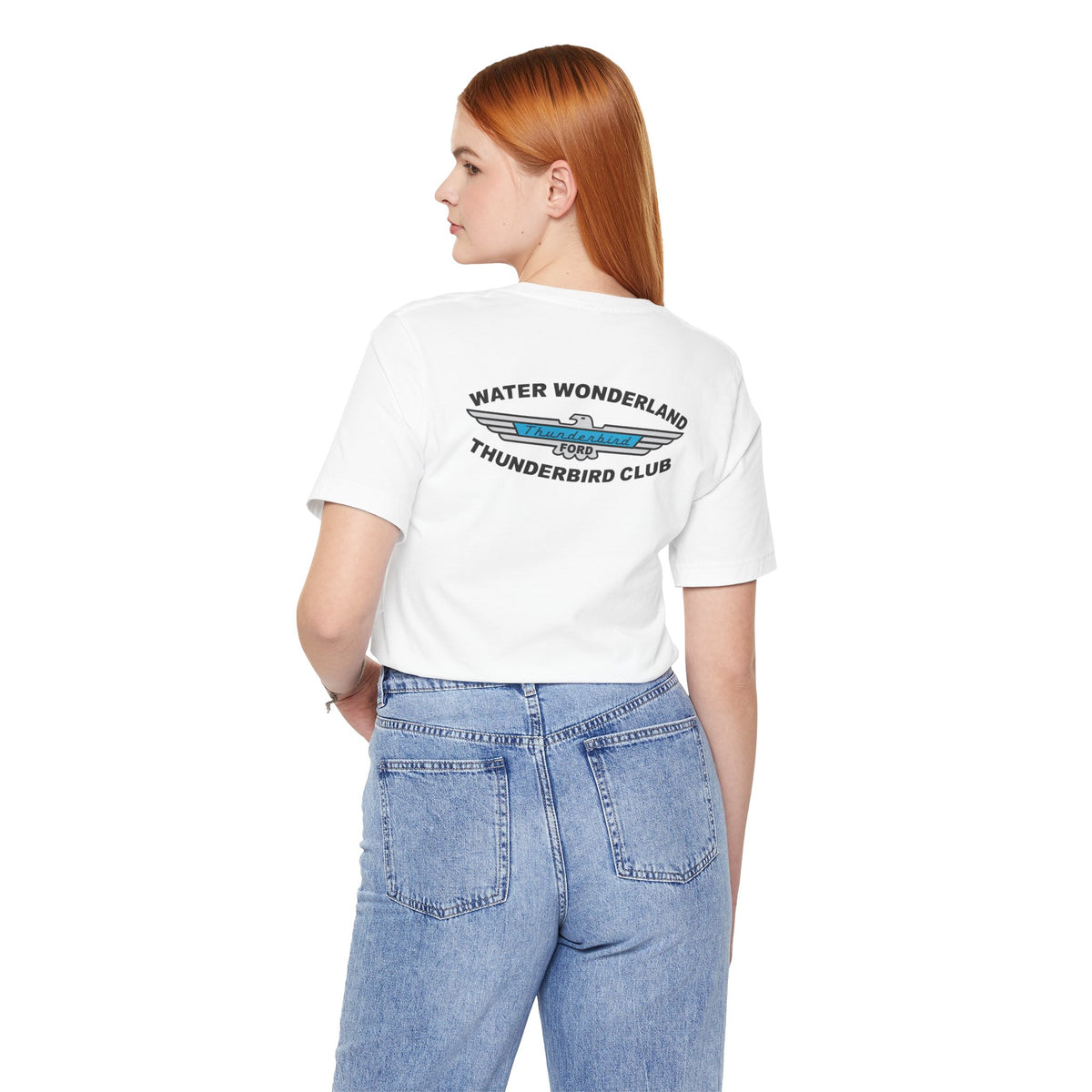 Water Wonderland Thunderbird Club T-Shirt Front and Back Logos – Unisex Soft Short Sleeve Tee