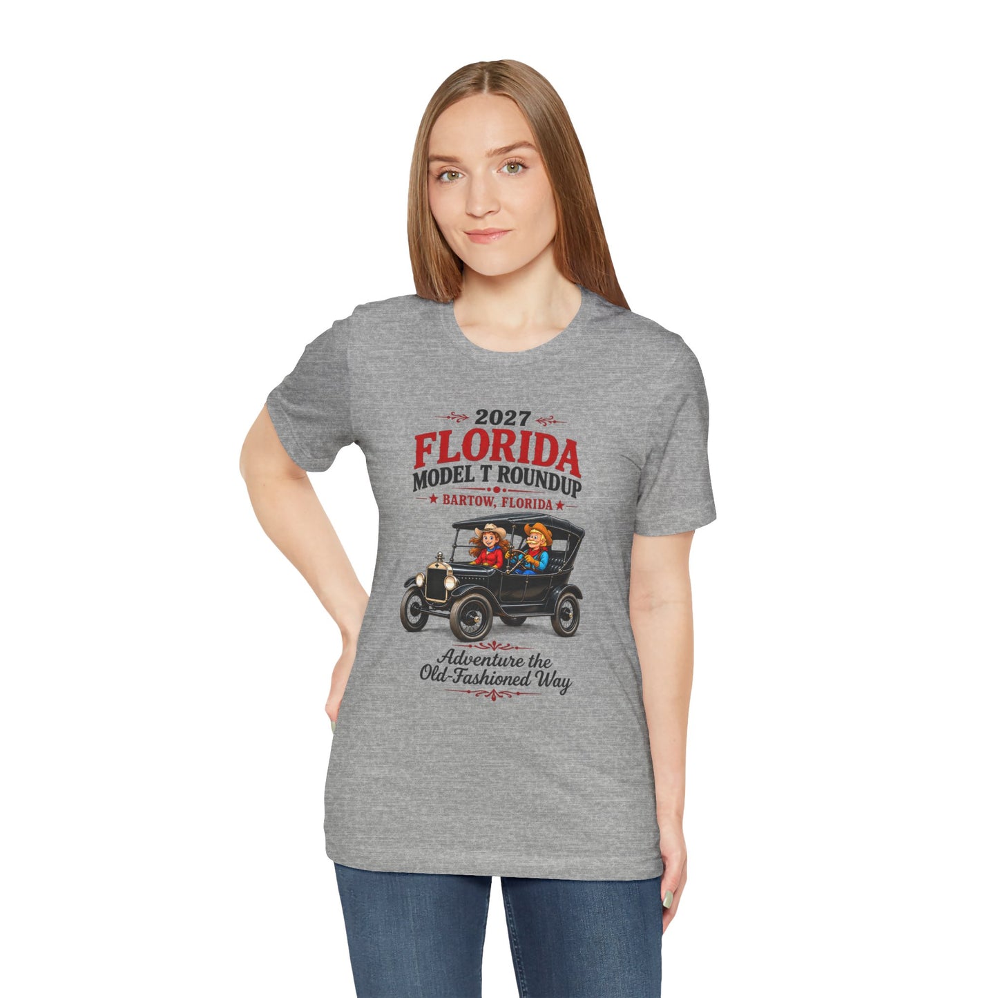 Florida Model T Roundup 2027 Soft-Style T-Shirt — Front Graphic