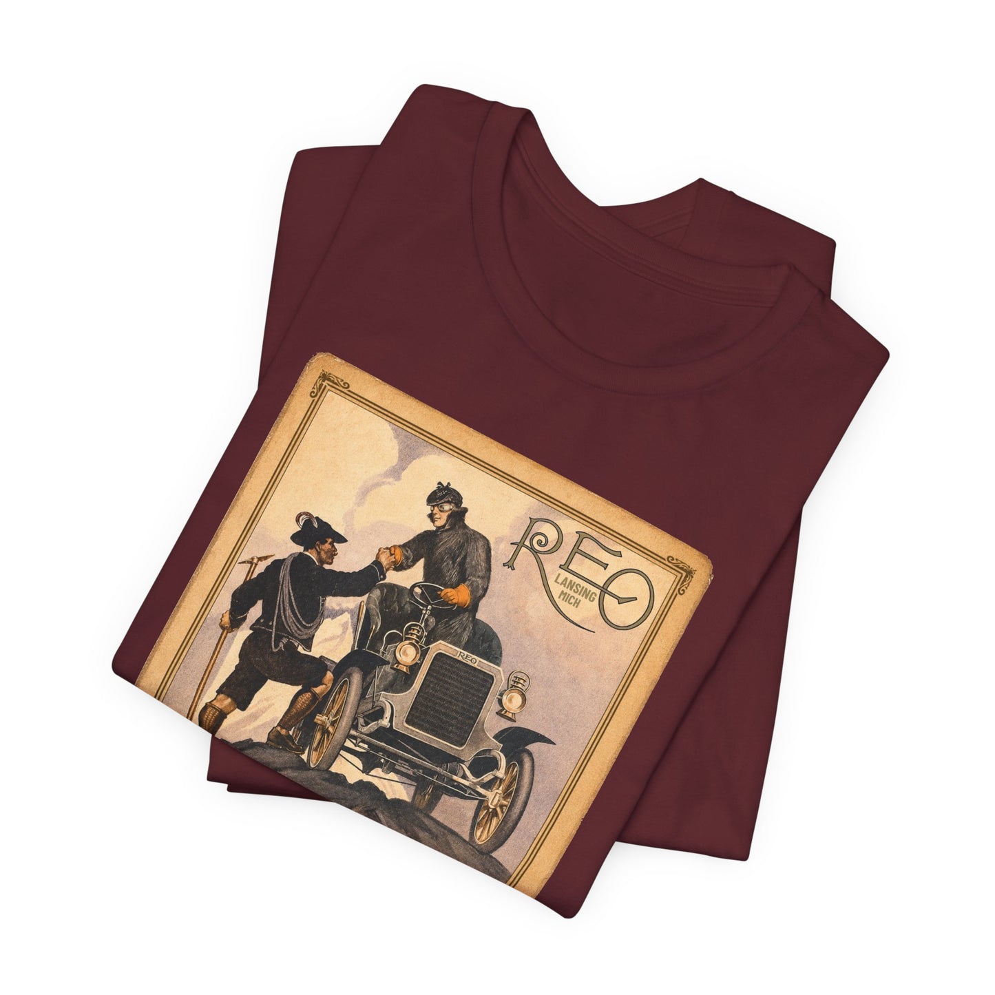 REO Lansing Michigan Mountain Climbers T-Shirt - Unisex Soft Short Sleeve Tee