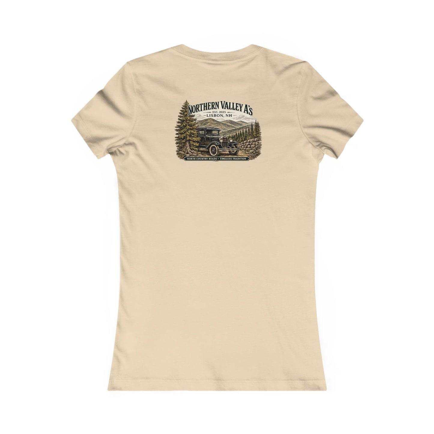 Northern Valley A's Lisbon, NH Women's Favorite Tee - Front and Back Logos