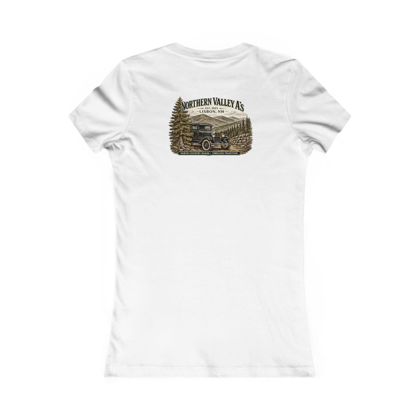 Northern Valley A's Lisbon, NH Women's Favorite Tee - Front and Back Logos
