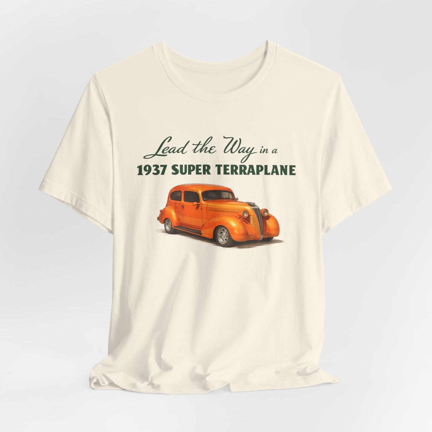 1937 Hudson Super Terraplane Vintage Car Tee – "Lead the Way" Classic Auto Unisex Jersey Short Sleeve T‑Shirt