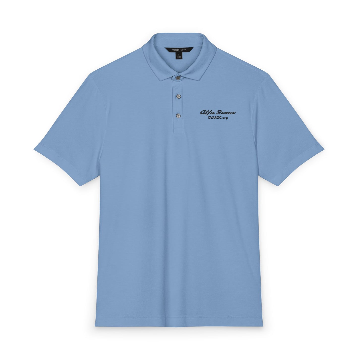 DVAROC.org Men's Stretch Jersey Polo — Embroidered Logo Chest Tee