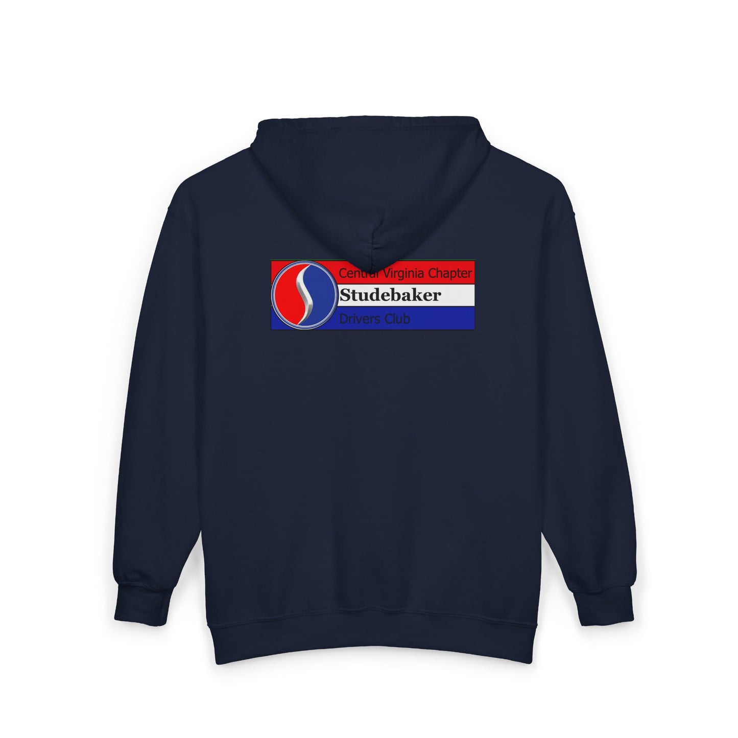 Central Virginia Chapter Studebaker Drivers Club Printed Zip Hoodie — Logo on Front and Back
