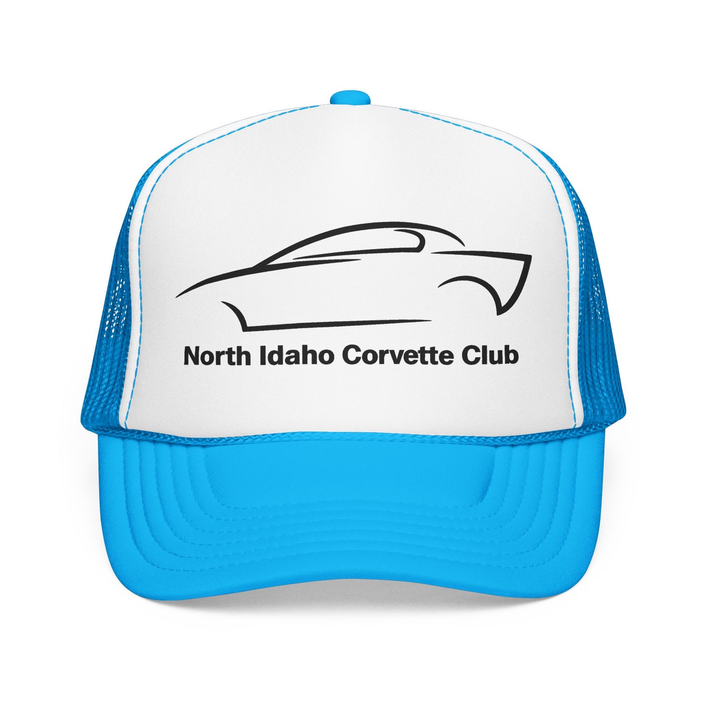 North Idaho Corvette Club Printed Trucker Hat – Classic Car Outline Foam Cap