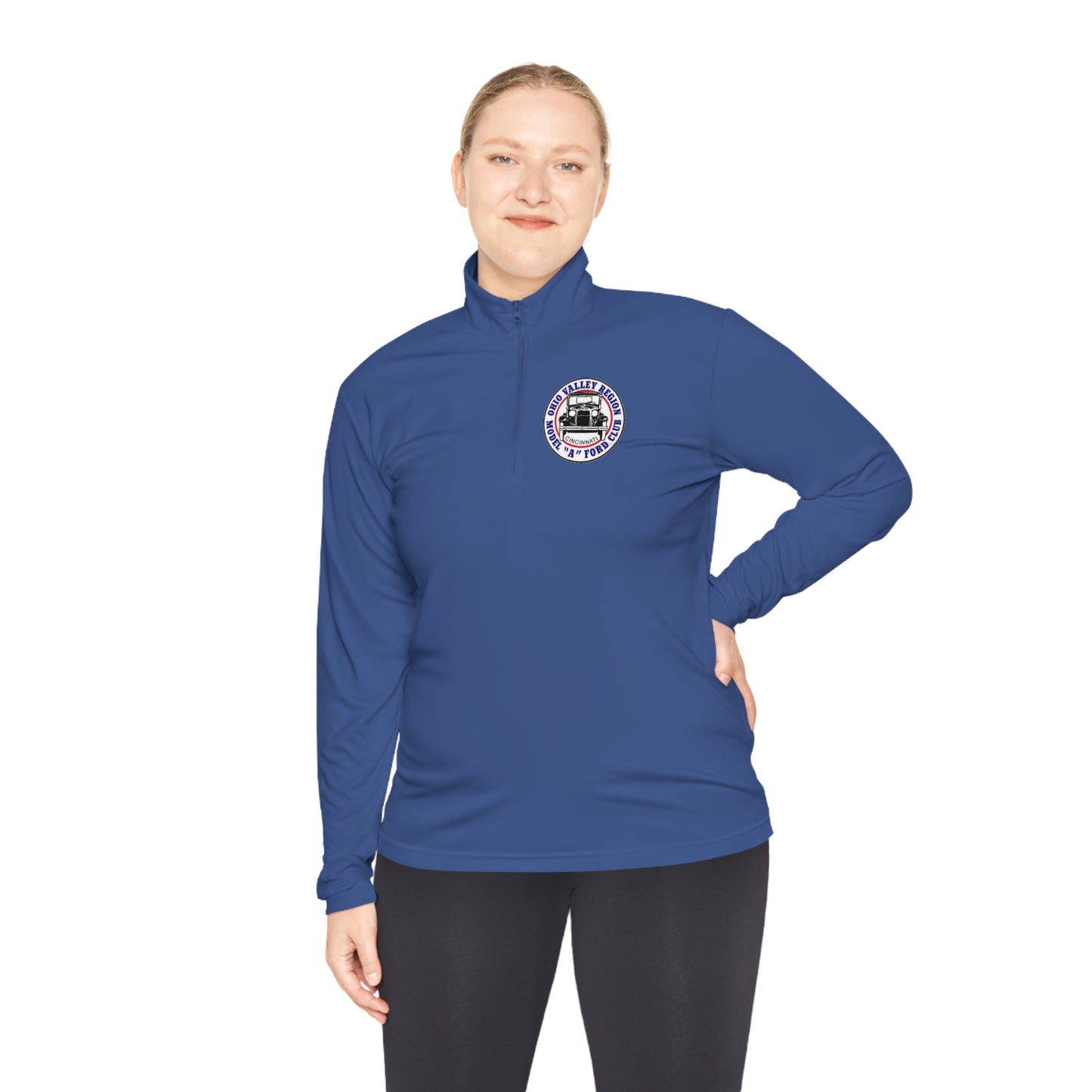 Ohio Valley Region Model A Ford Club (front and back logo) Unisex Quarter-Zip Pullover