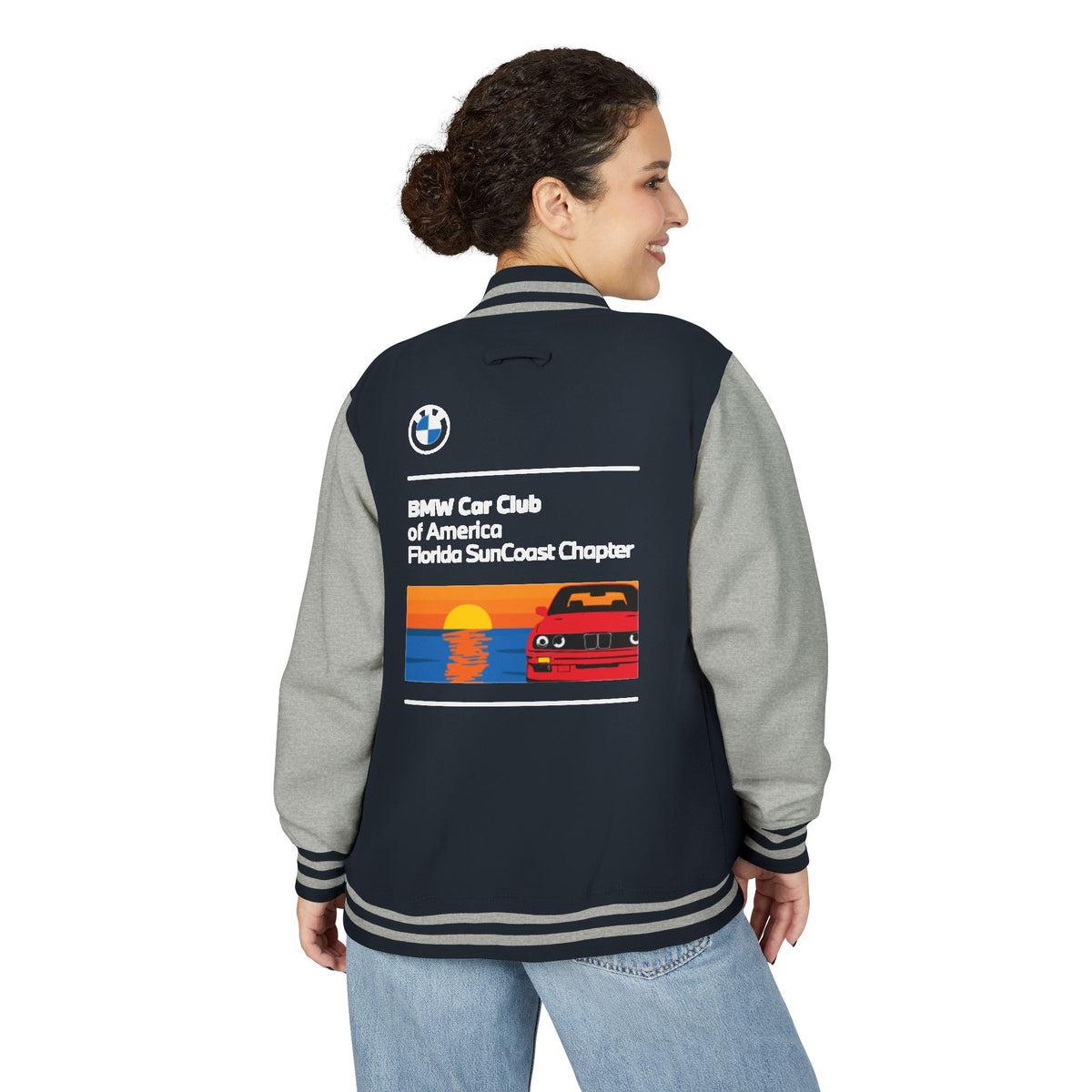 BMW Car Club of America Florida SunCoast Chapter Letterman Jacket - Front and Back Logos