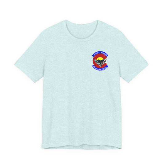 Central Colorado Corvette Club Screen Printed T‑Shirt — Front and Back Logos