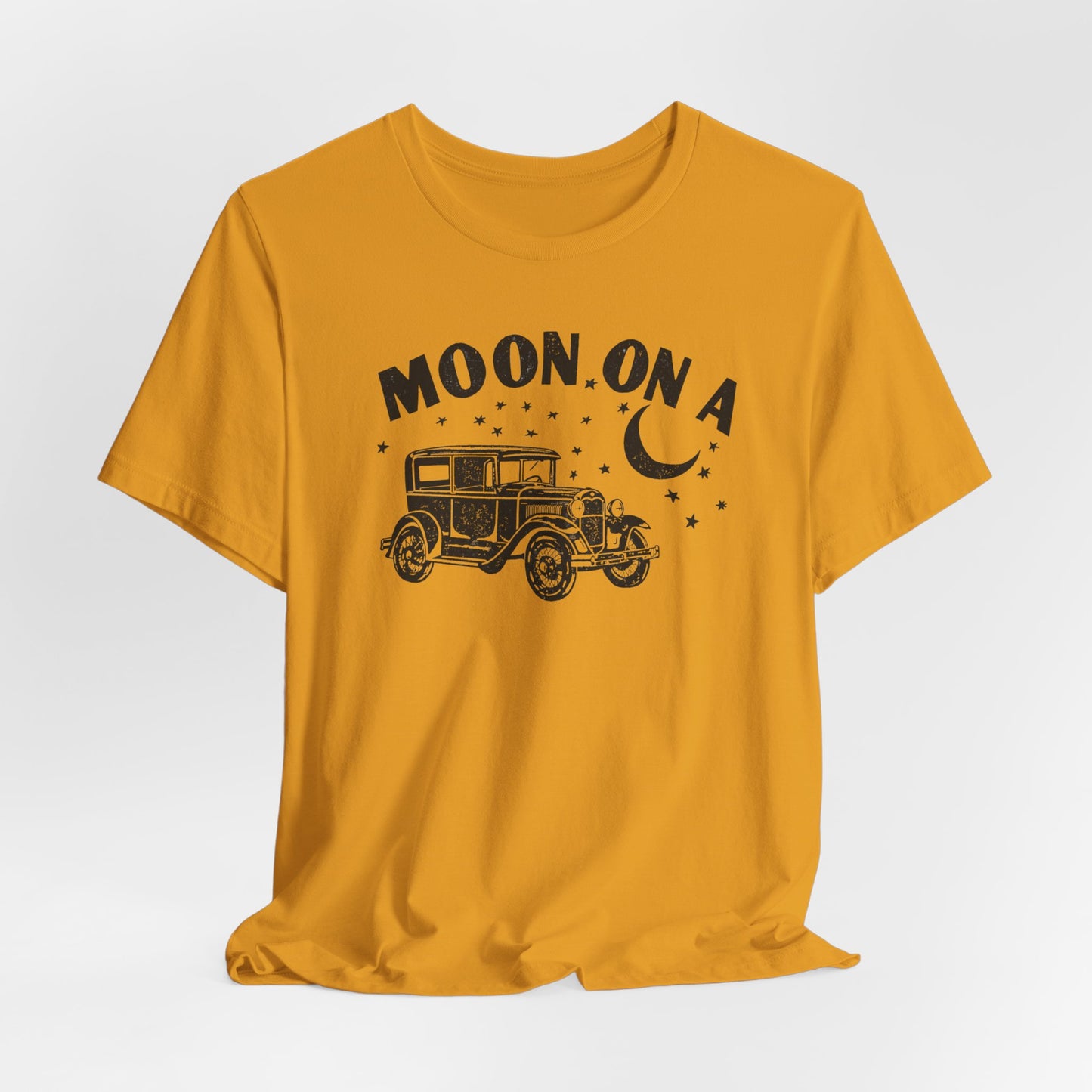 Moon On A Vintage Car T-Shirt — Retro Moon Graphic Tee