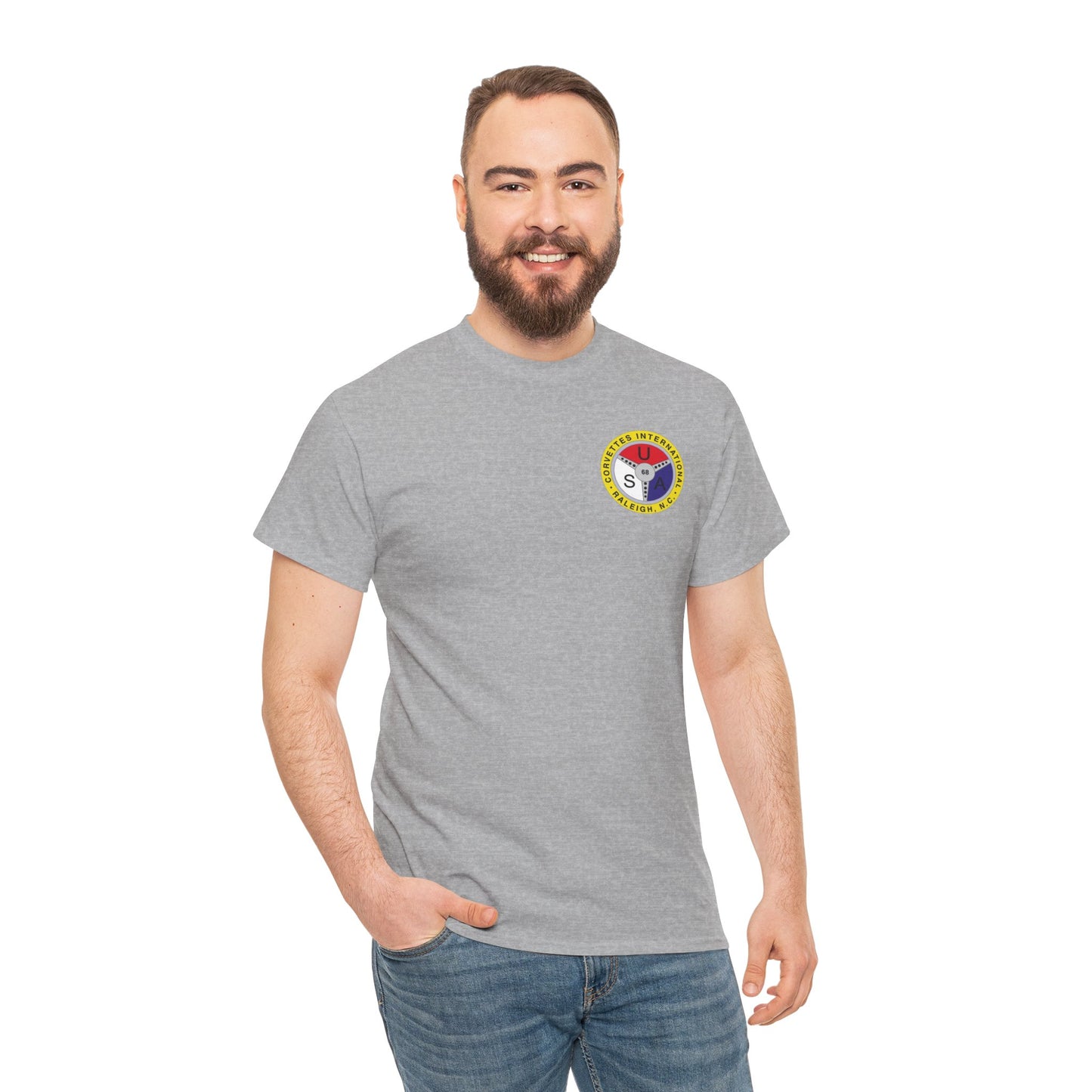 Cornettes International Raleigh Front and Back Logos — Unisex Heavy Cotton Tee