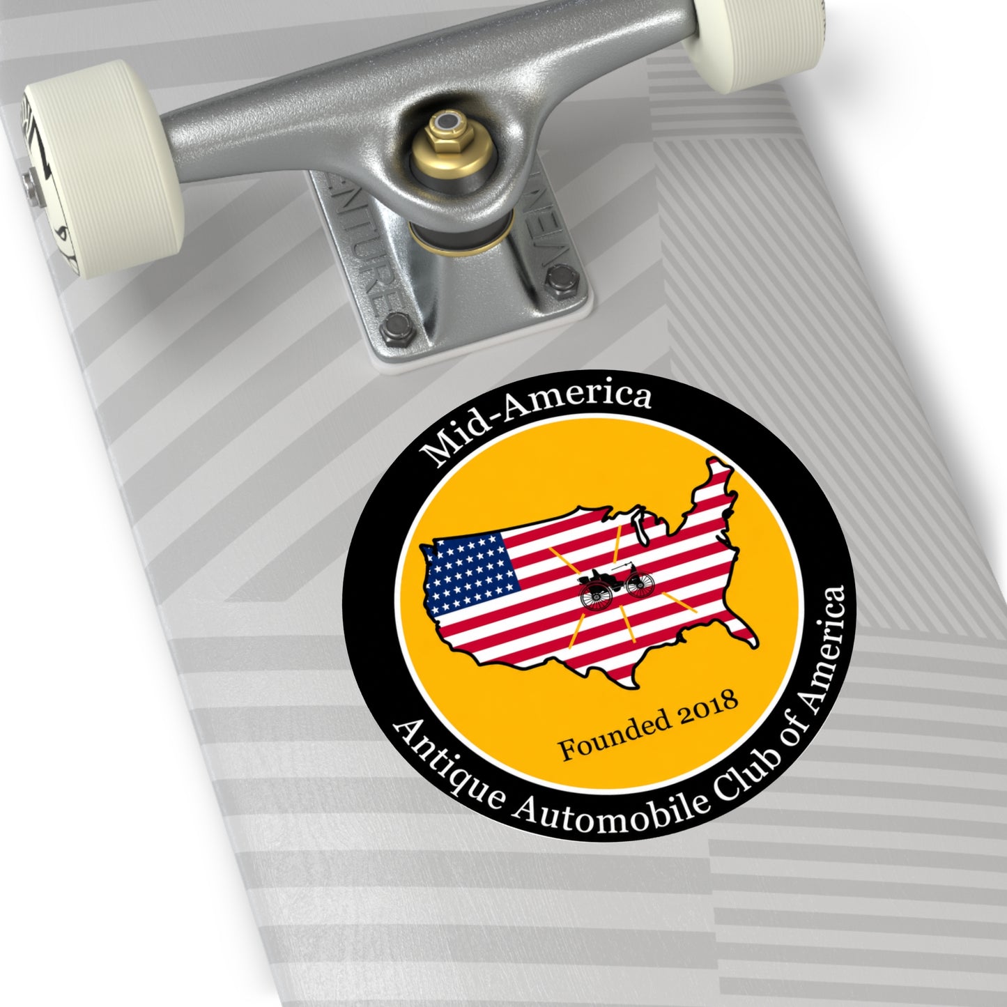 Mid-America Region AACA Round Vinyl Sticker — Great for Windshields