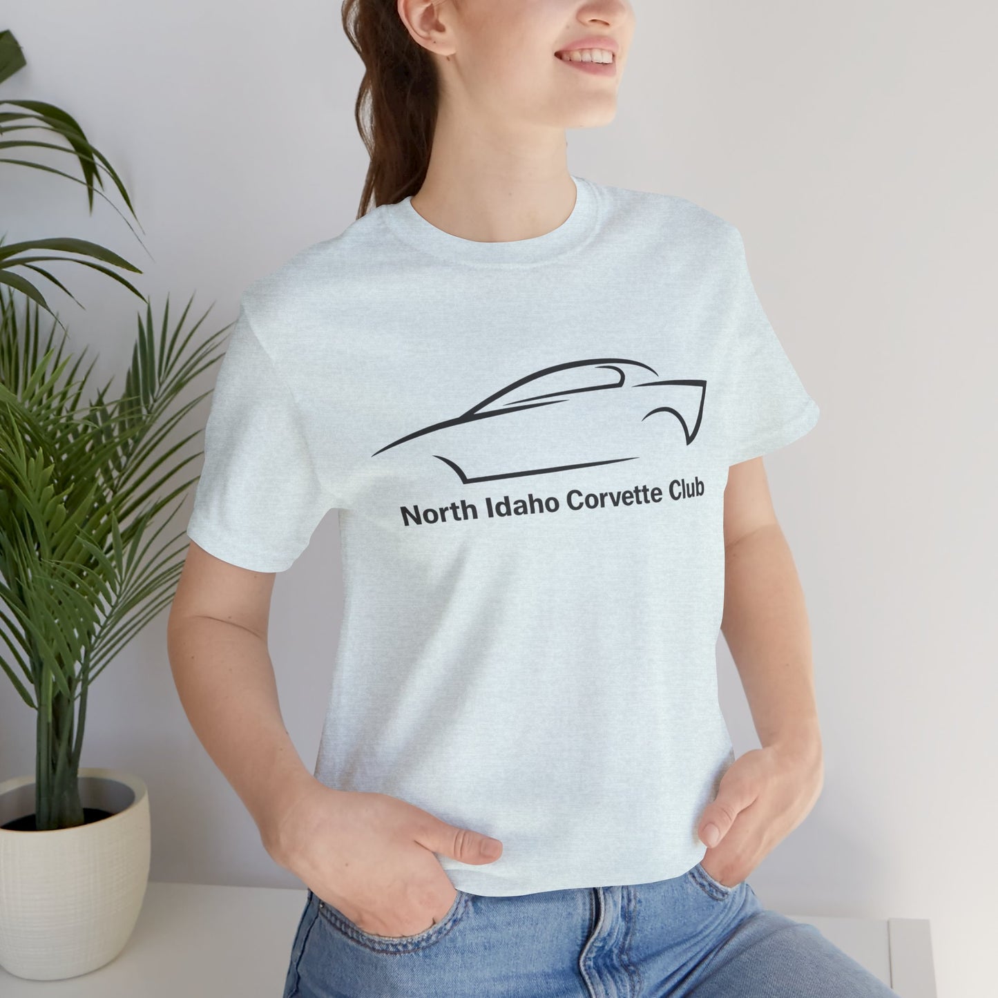 North Idaho Corvette Club T-Shirt — Minimal Car Outline Tee