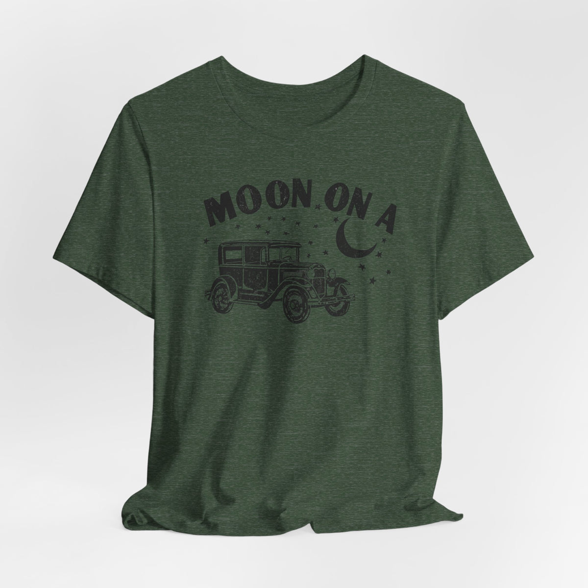 Moon On A Vintage Car T-Shirt — Retro Moon Graphic Tee