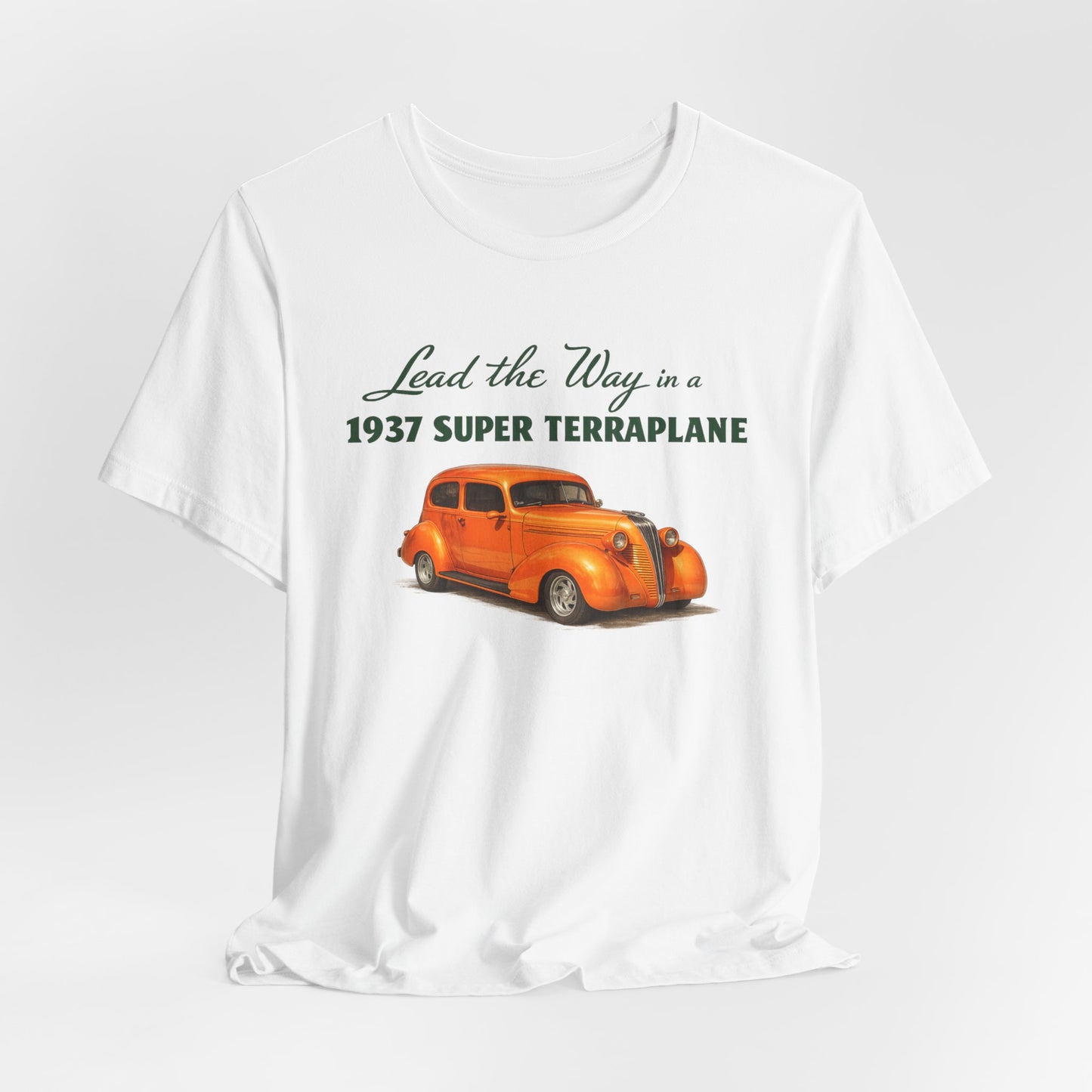 1937 Hudson Super Terraplane Vintage Car Tee – "Lead the Way" Classic Auto Unisex Jersey Short Sleeve T‑Shirt