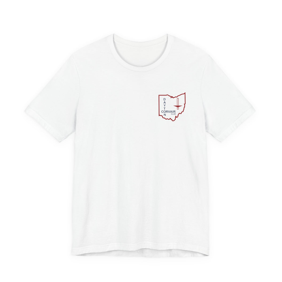 Dayton Corvair Club Unisex Jersey Short Sleeve Tee - Small Front Logo