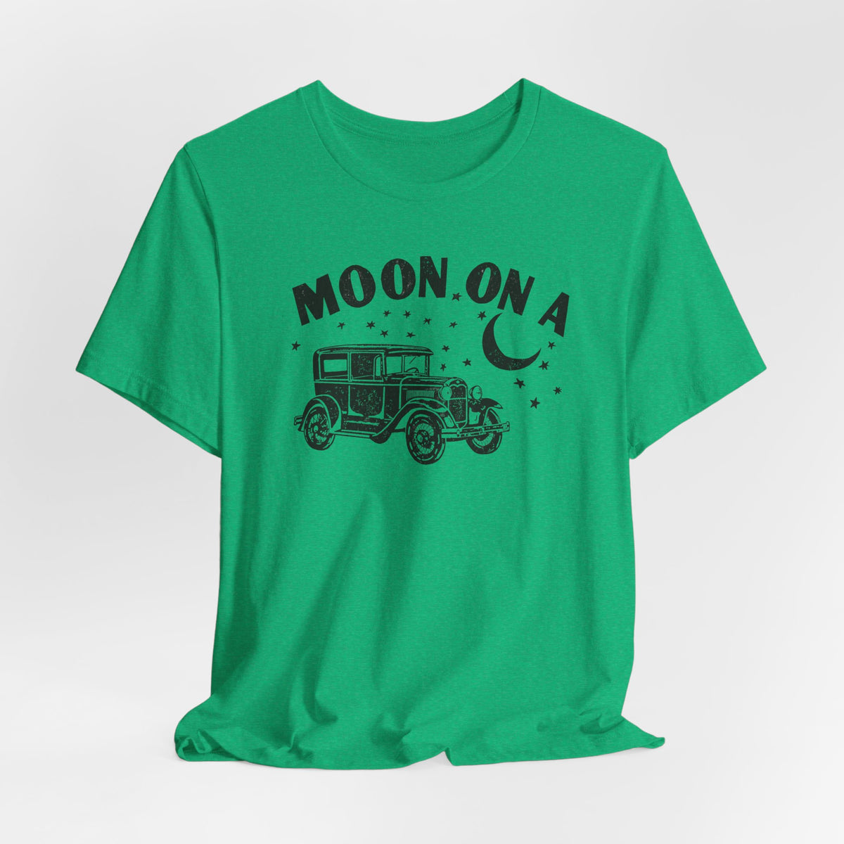 Moon On A Vintage Car T-Shirt — Retro Moon Graphic Tee