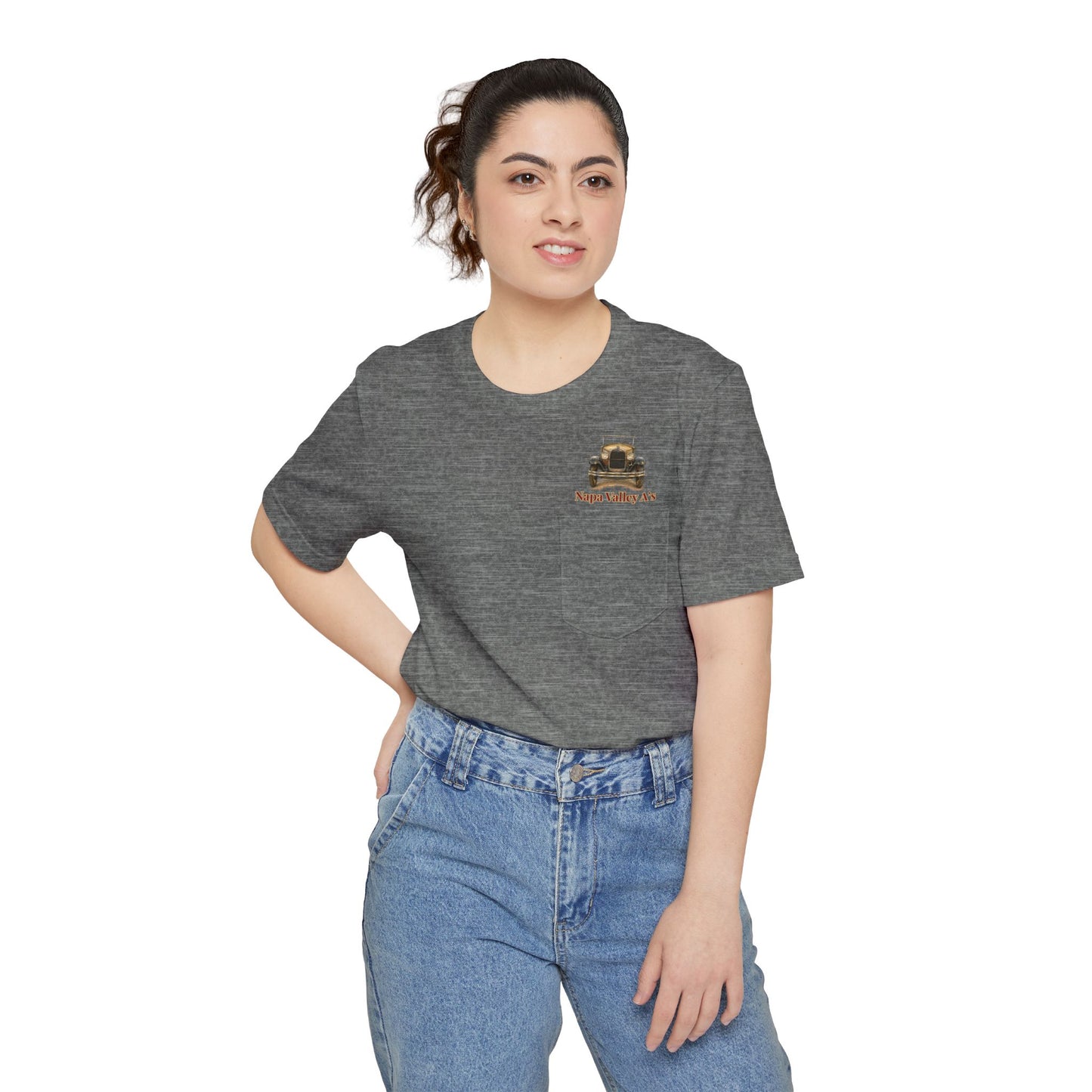 Napa Valley A's Pocket T-Shirt — Small Front Logo and Large Back Logo