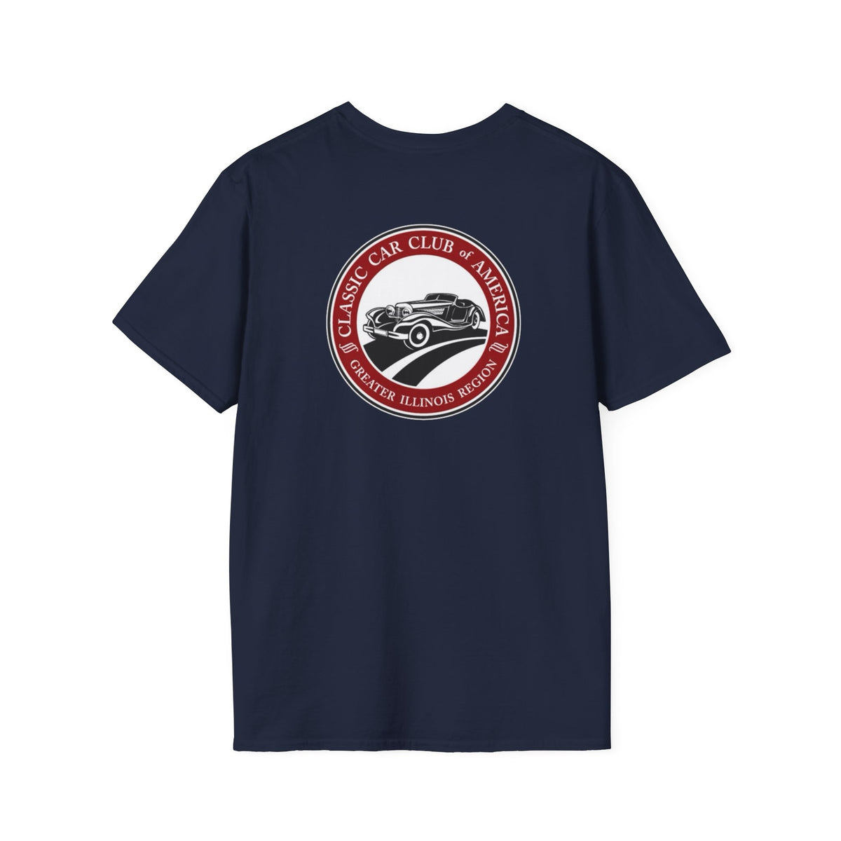 Classic Car Club of America Greater Illinois Region — Unisex Softstyle T-Shirt Front and Back Logos