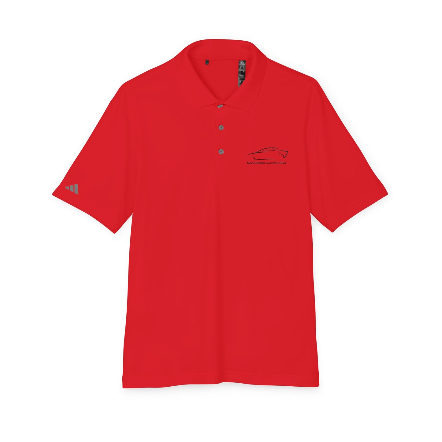 North Idaho Corvette Club Black Embroidered Polo — adidas Unisex Performance Polo