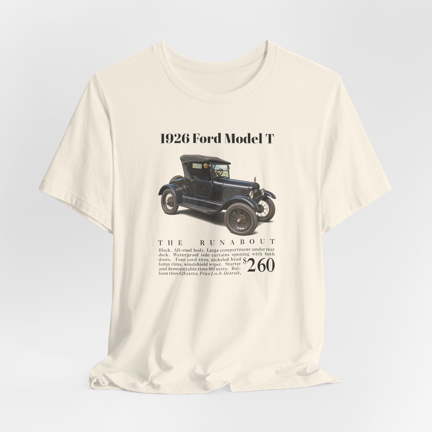 1926 Ford Model T Runabout Vintage Car Tee — Unisex Jersey Short Sleeve Tee