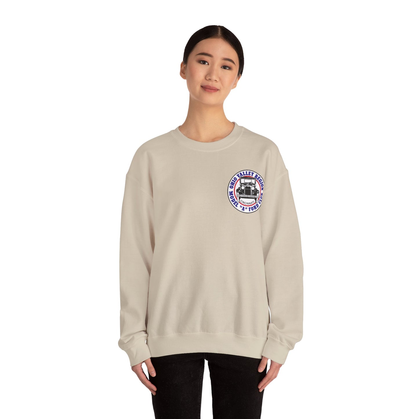 Ohio Valley Region Model A Ford Club (front and back logo) Unisex Heavy Blend™ Crewneck Sweatshirt