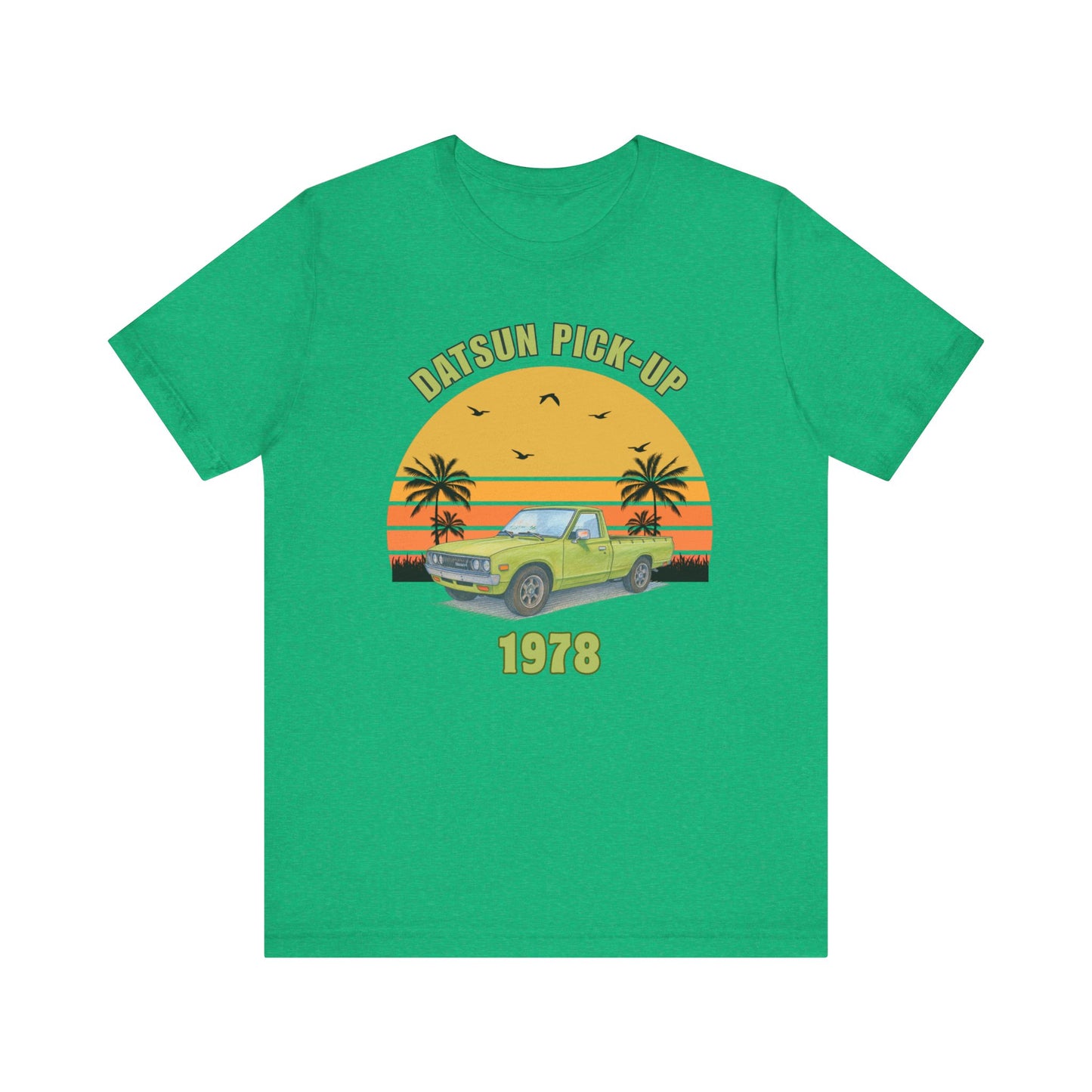 1978 Datsun Pickup Tee — Retro Sunset Palm Beach Truck Shirt