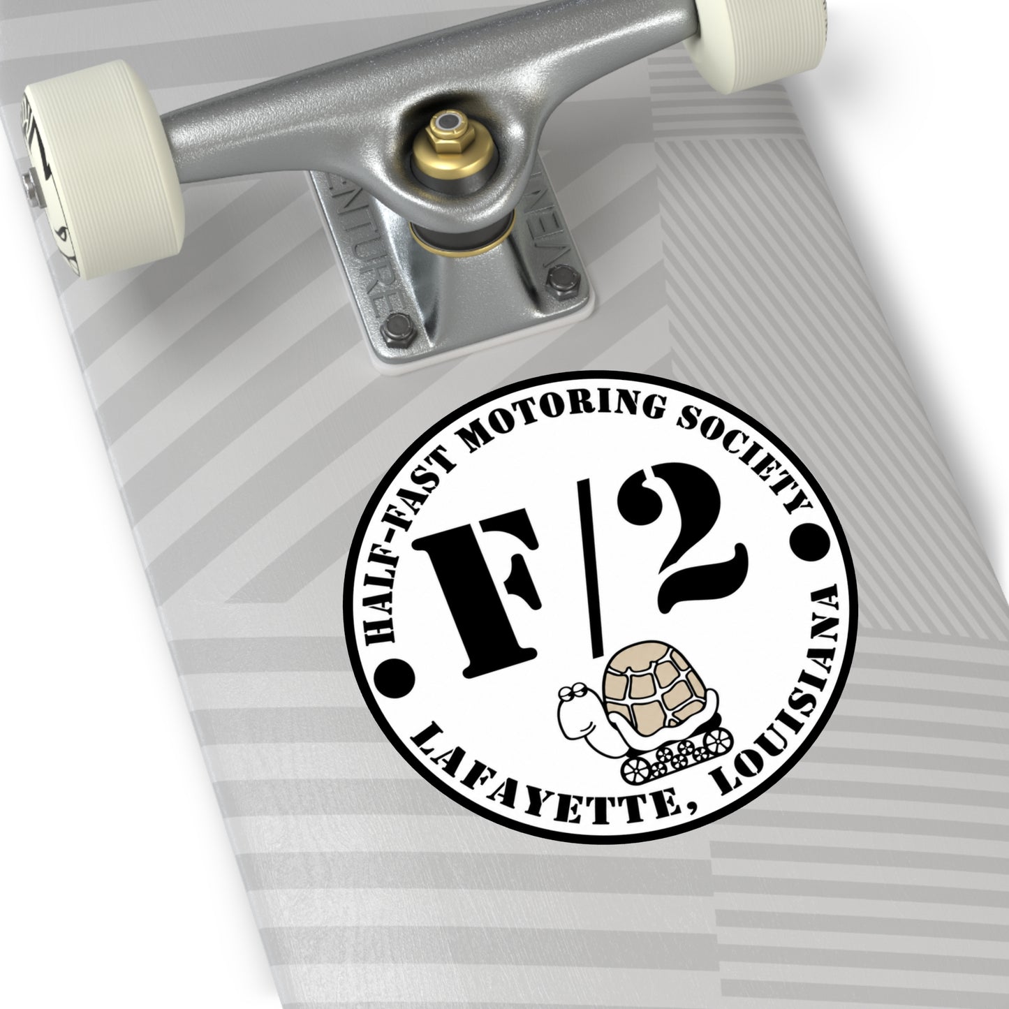 Half-Fast Motoring Society Round Sticker — Lafayette Louisiana
