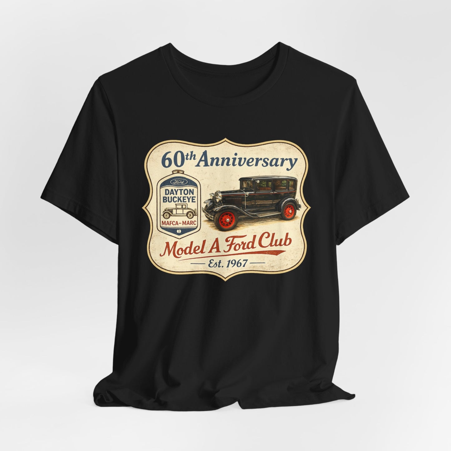 Dayton Buckeye Model A Ford Club 60th Anniversary Tee (SH) - Vintage Classic Car Shirt