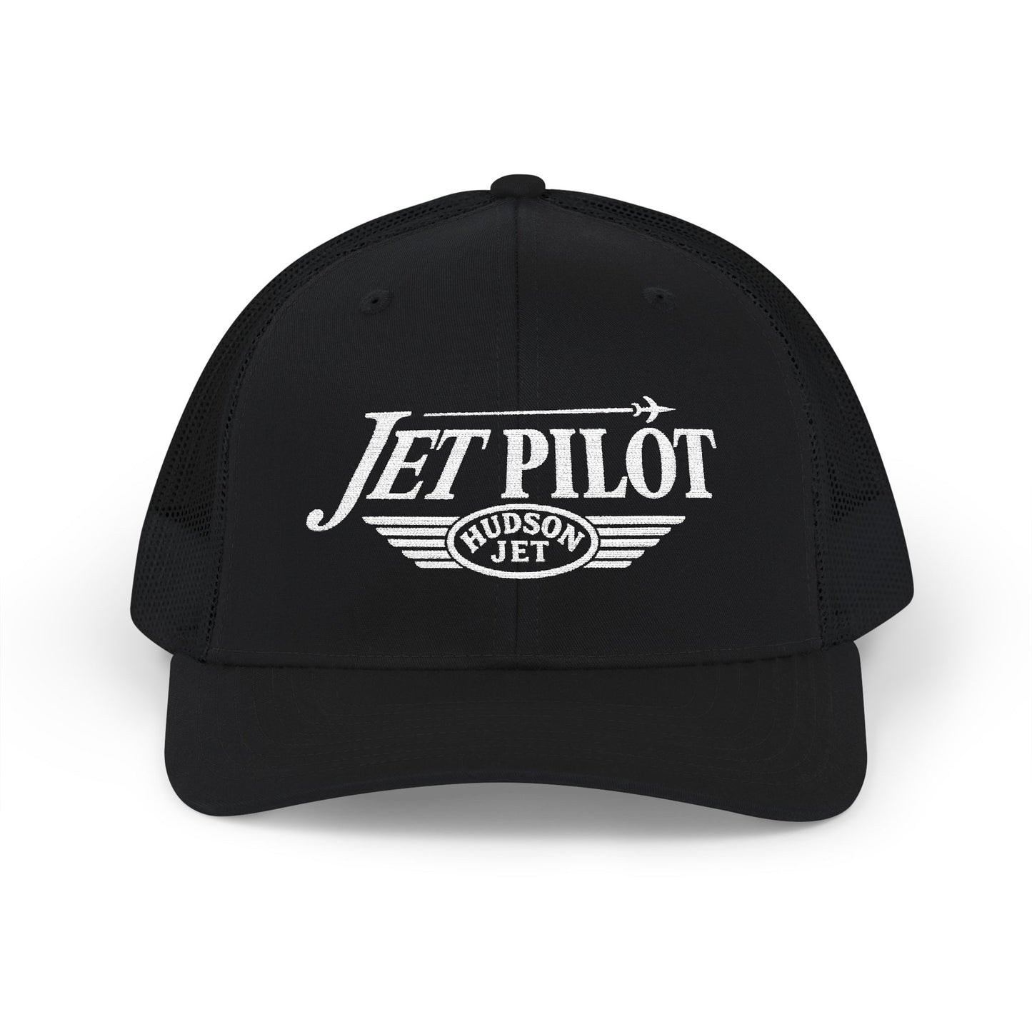 Jet Pilot Embroidered Snap Back Trucker Cap — Richardson 112 Snapback Hat