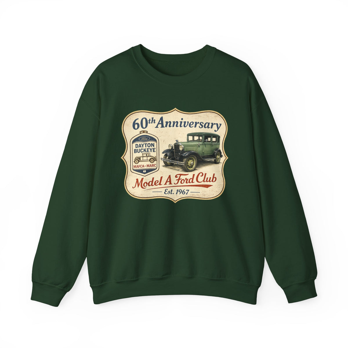 Dayton Buckeye Model A Ford Club 60th Anniversary Unisex Heavy Blend™ Crewneck Sweatshirt Gildan (SSG)