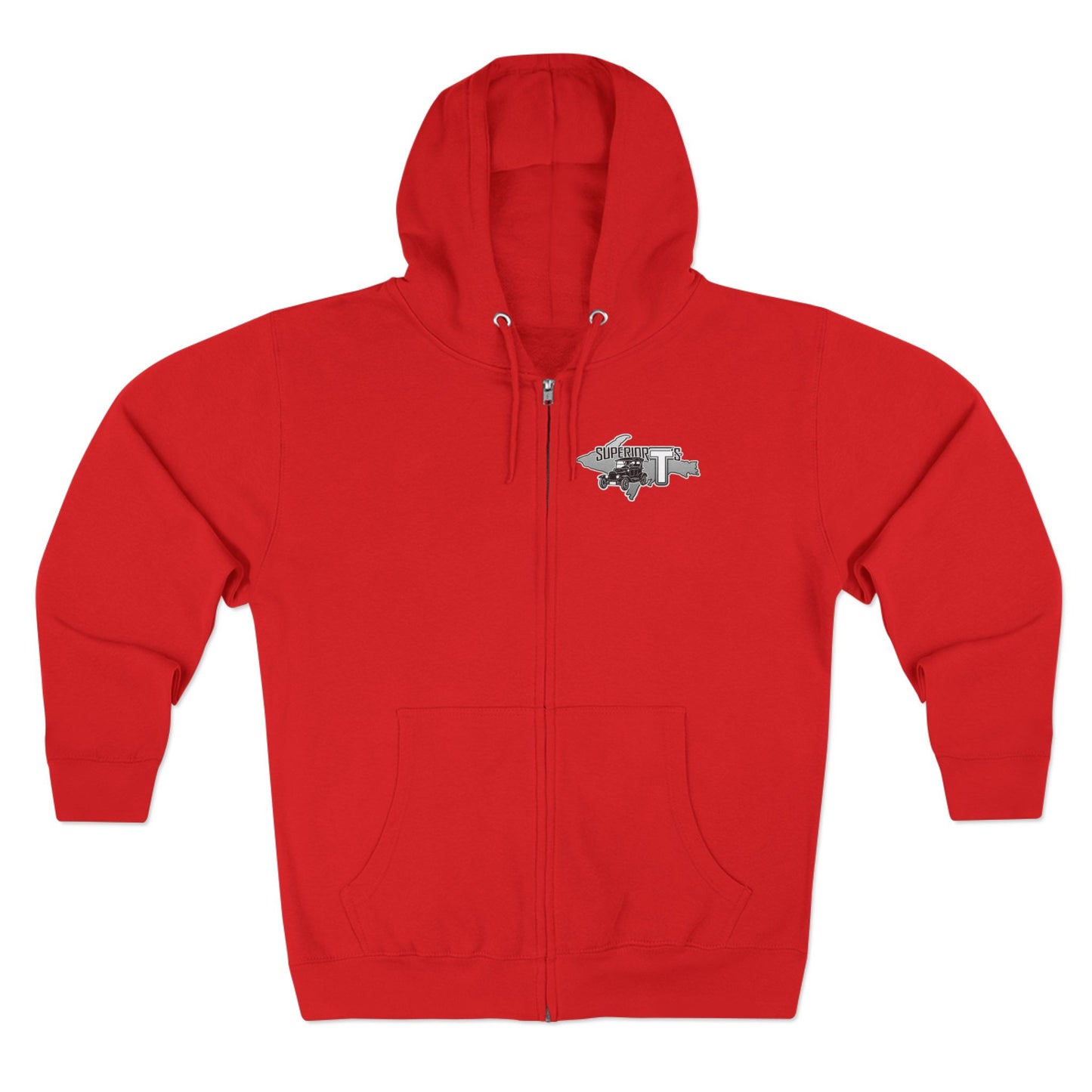 Superior T's Zip Hoodie — Front and back logos