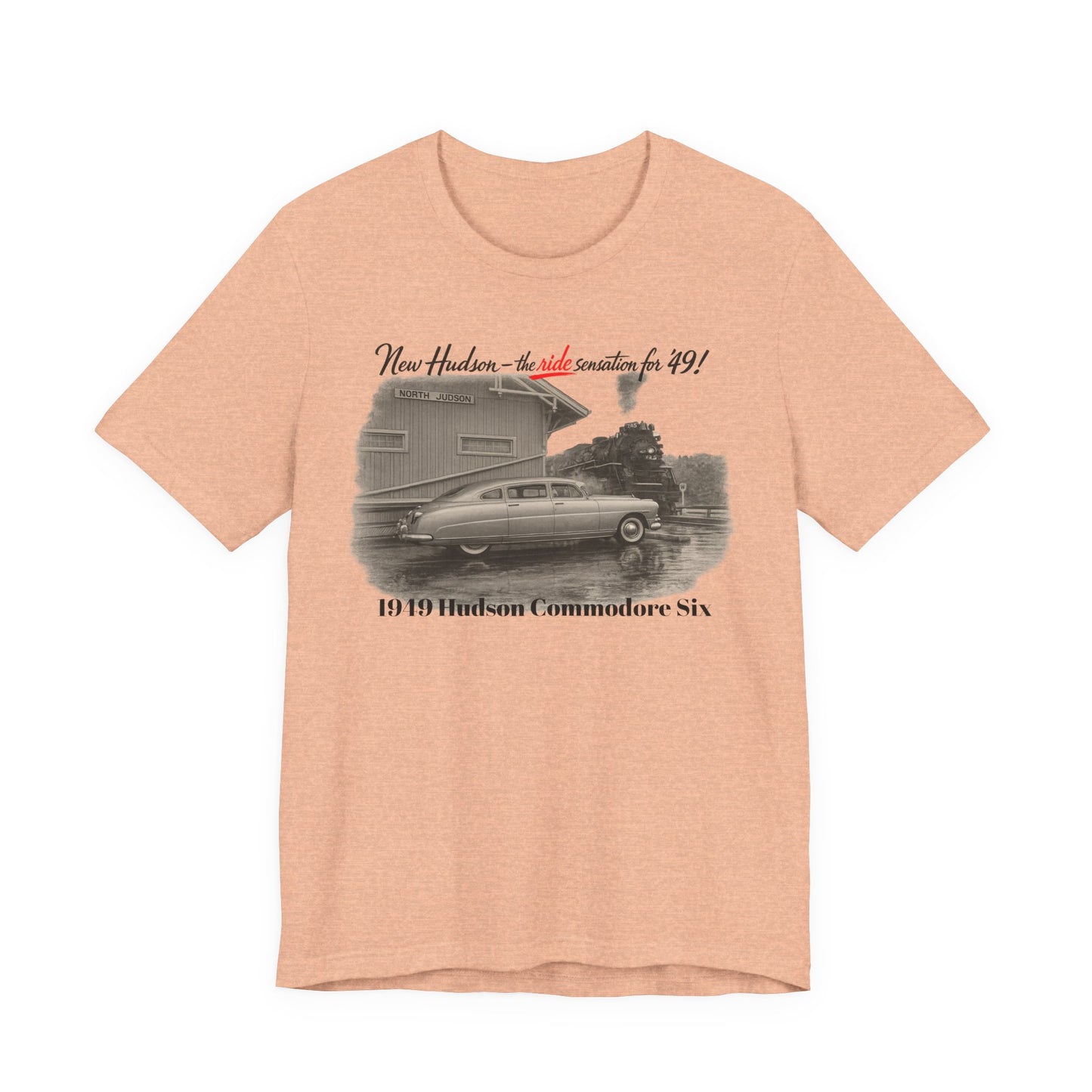 1949 Hudson Commodore Six Vintage Car T‑Shirt — Classic Retro Automotive Tee (Rick C)