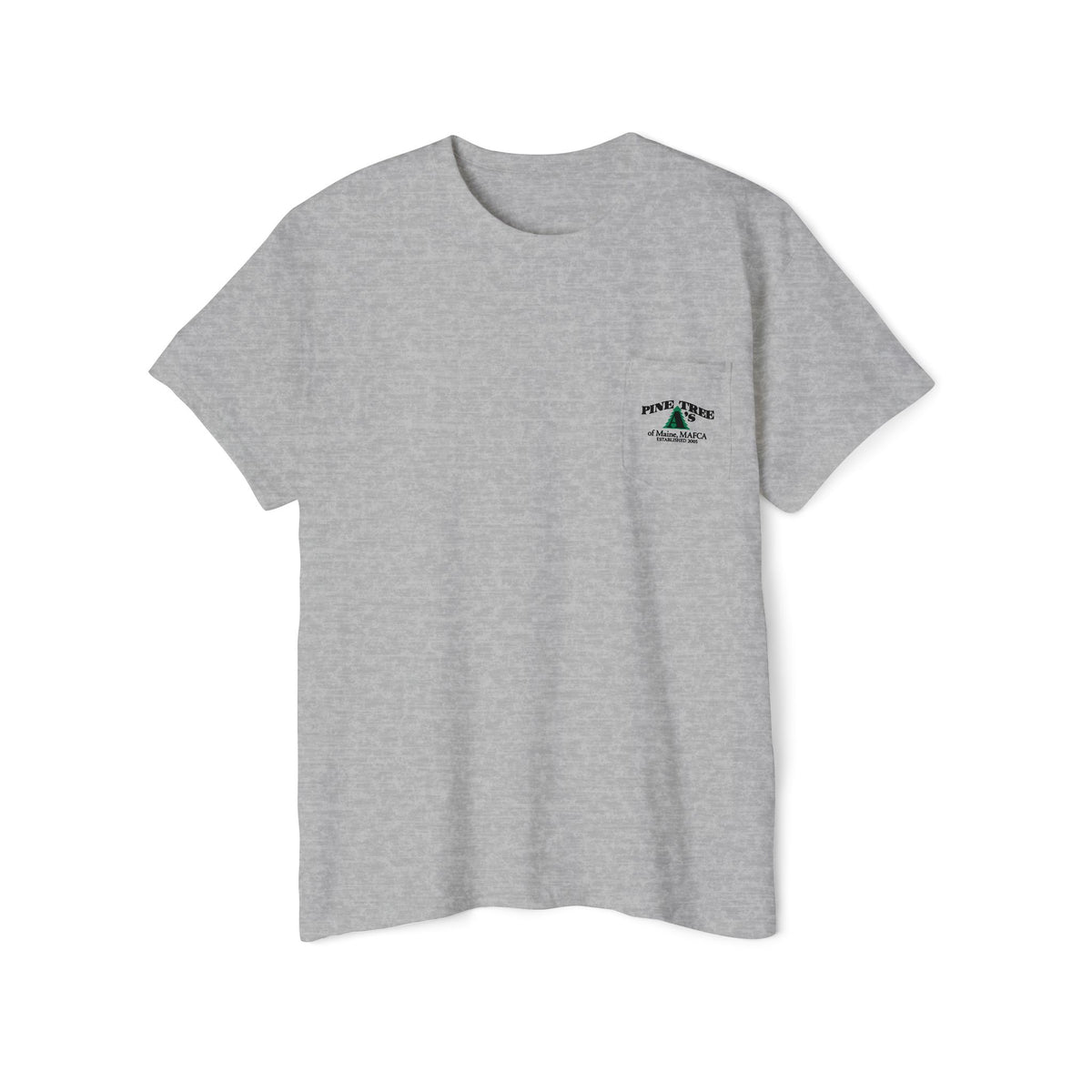 Pine Tree A's of Maine, MAFCA Front and Back Logos — Unisex Heavy Cotton Pocket Tee