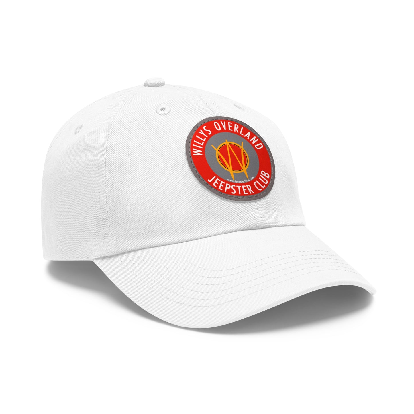 Willys Overland Jeepster Club Leather Patch Printed Dad Hat
