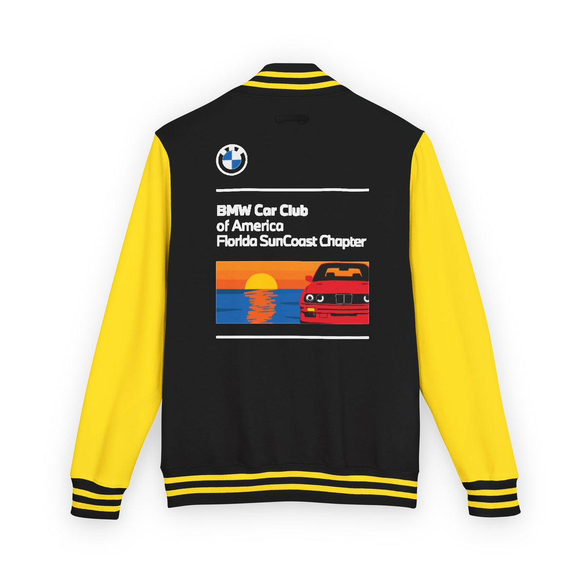 BMW Car Club of America Florida SunCoast Chapter Letterman Jacket - Front and Back Logos