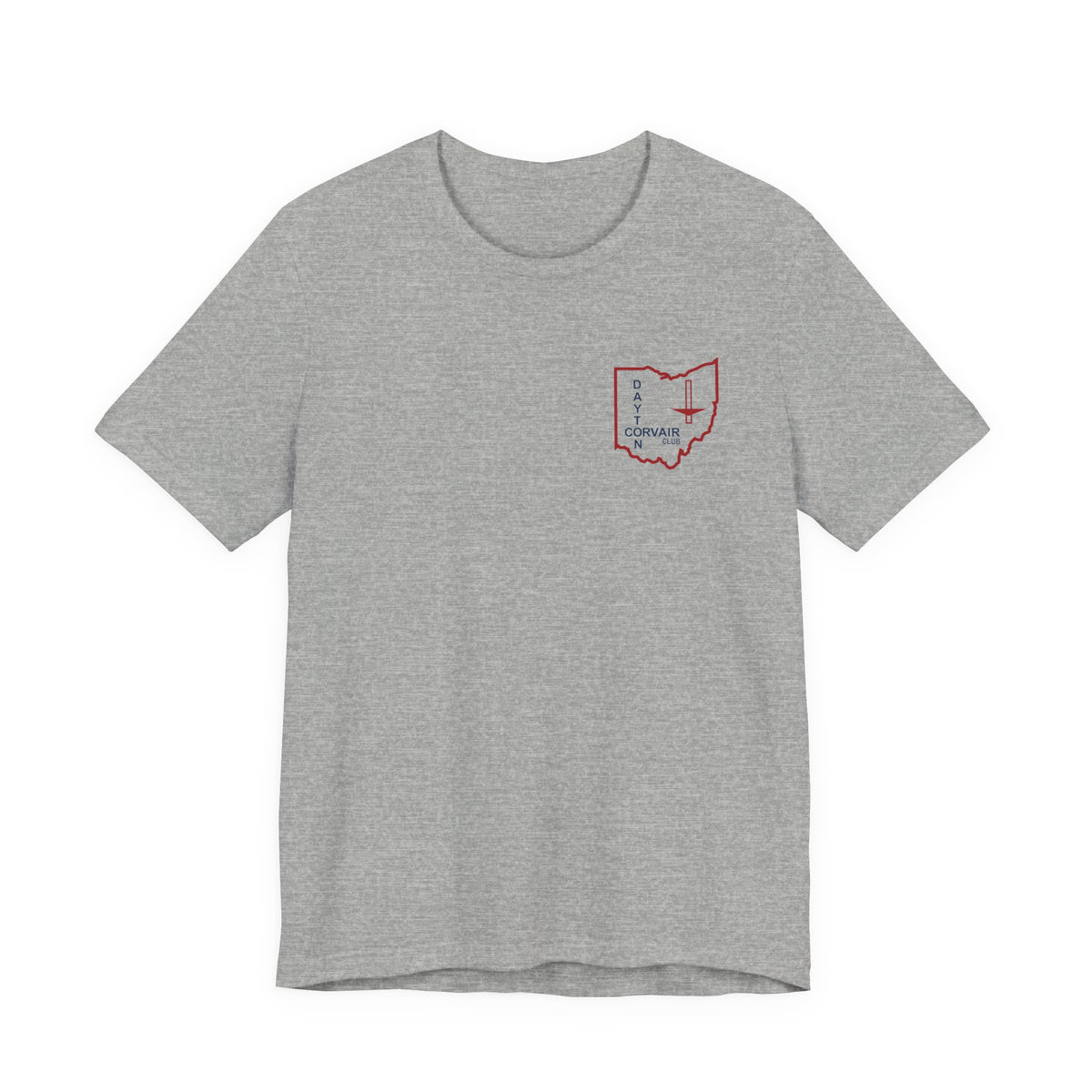 Dayton Corvair Club Unisex Jersey Short Sleeve Tee - Small Front Logo
