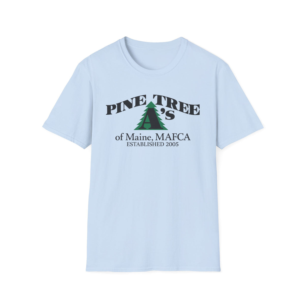 Pine Tree A's of Maine, MAFCA T-Shirt — Unisex Softstyle T-Shirt