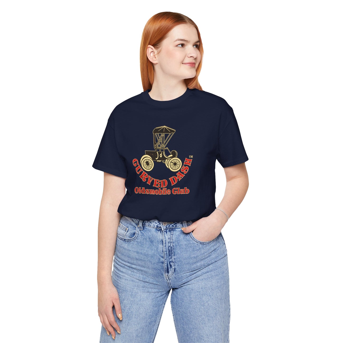 Curved Dash Oldsmobile Club T‑Shirt — Unisex Soft Short Sleeve Tee