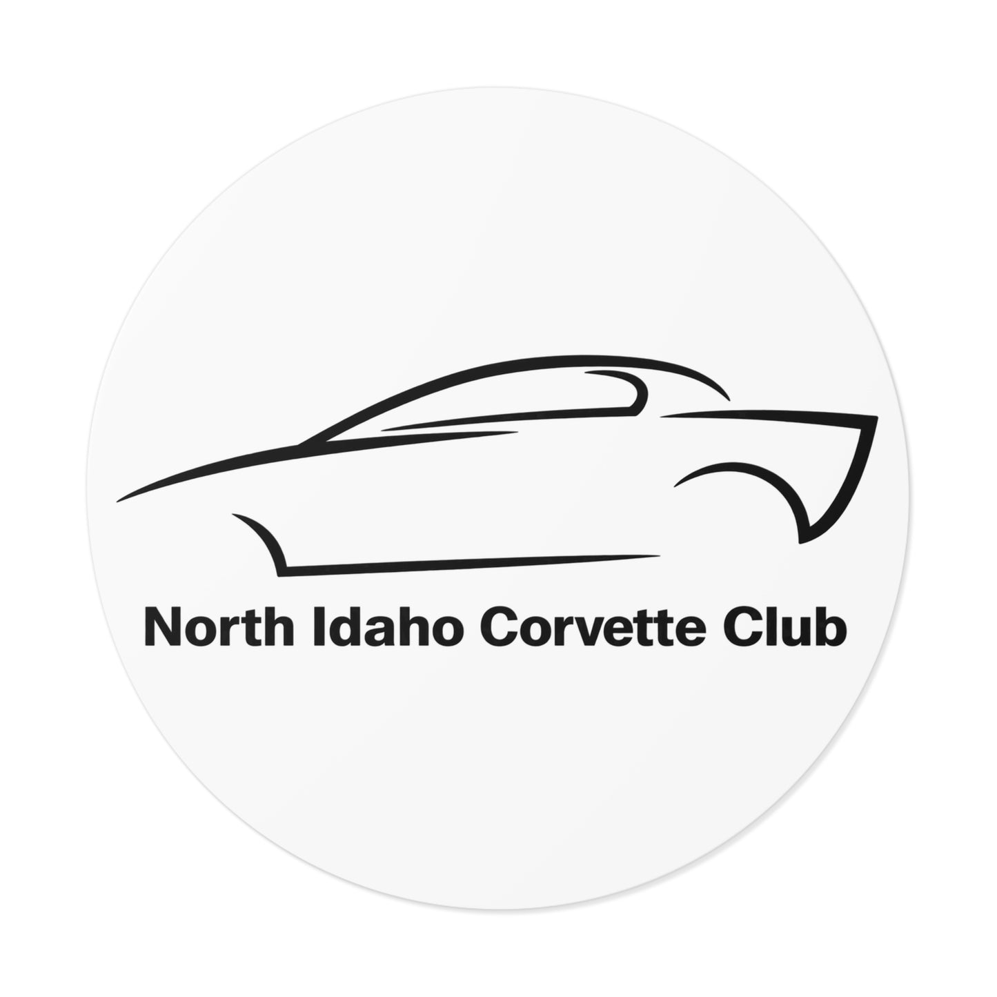 North Idaho Corvette Club Round Vinyl Sticker — Car Club Decal