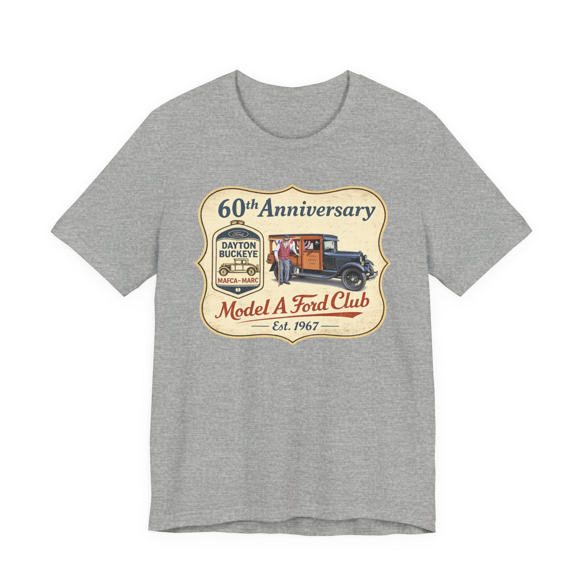 Dayton Buckeye Model A Ford Club 60th Anniversary Tee (Piney Wood Farm) - Unisex Soft Short Sleeve Tee