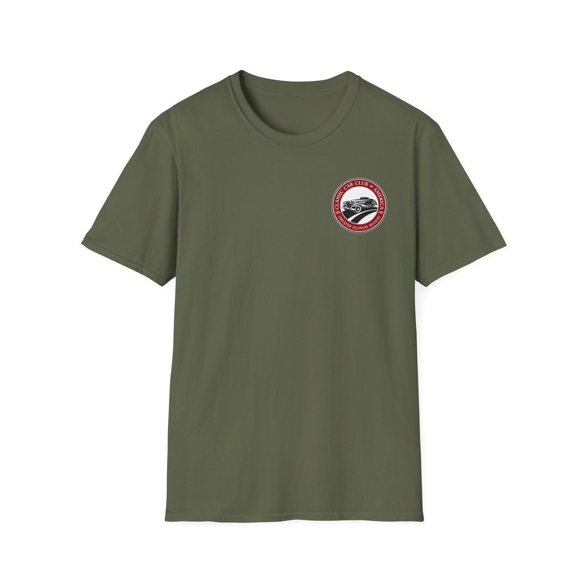 Classic Car Club of America Greater Illinois Region — Unisex Softstyle T-Shirt Front and Back Logos