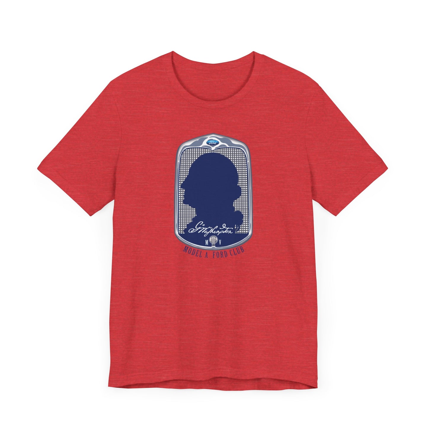 George Washington Model A Ford Club (front blue logo) Unisex Jersey Short Sleeve Tee