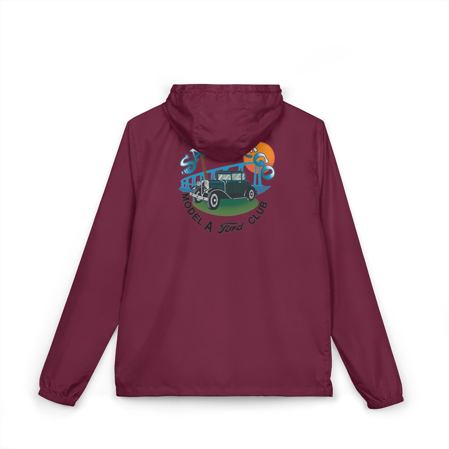 San Diego Model A Ford Club Windbreaker Jacket — Front and Back Logos